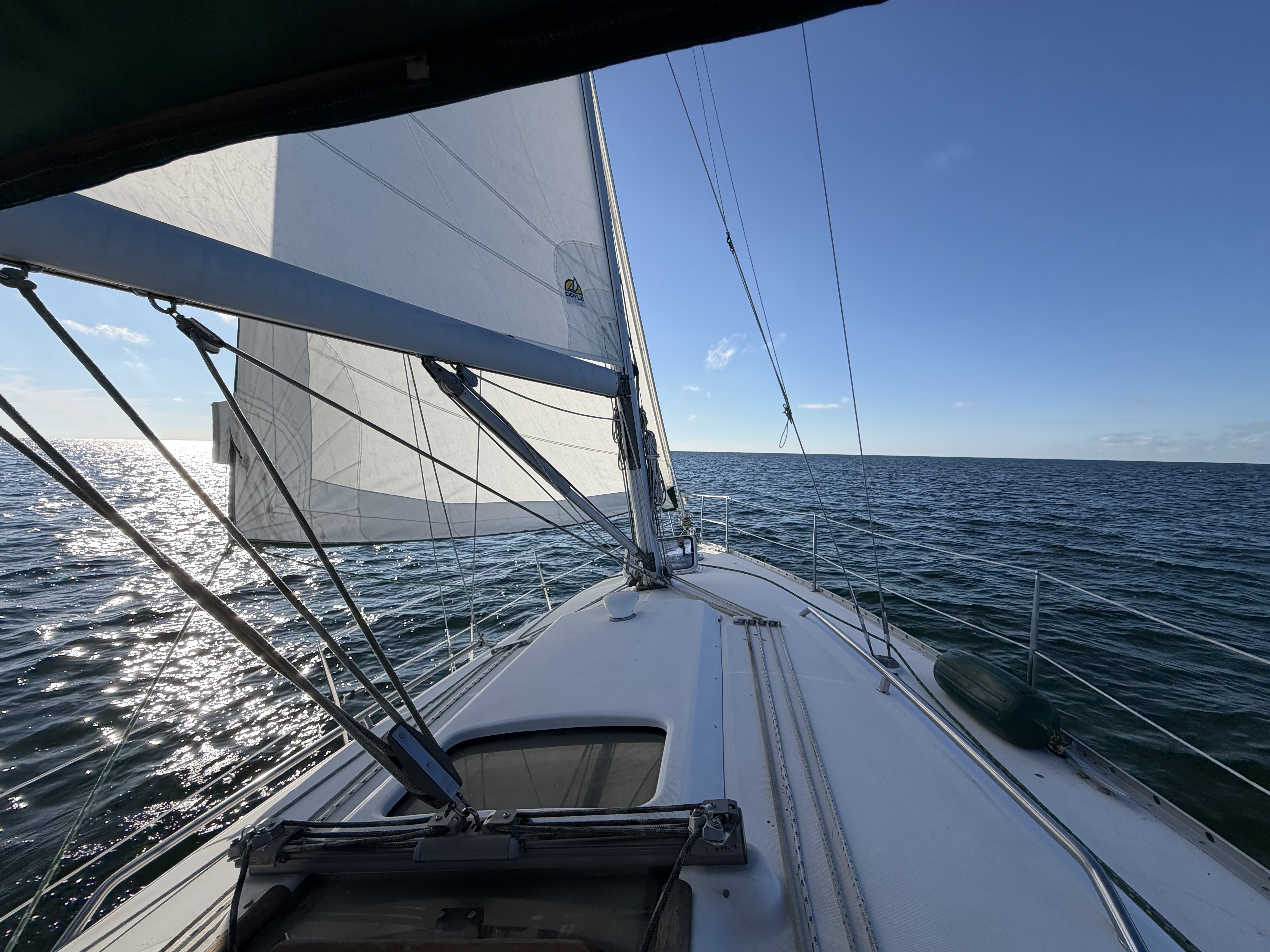 Northern Lights sailing upwind in Gulf waters